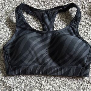 Black Zebra Print Sports Bra